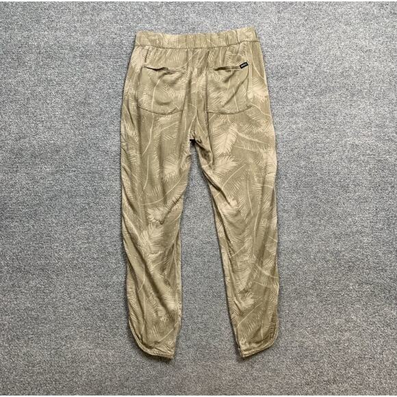 RVCA Pants Womens S Small Ivy Palm Leaf Elastic Waist Pockets Curve Open Hem - Picture 10 of 12